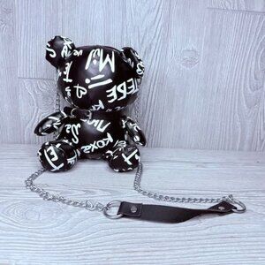 Black and White Graffiti Bear Crossbody Bag | NWOT